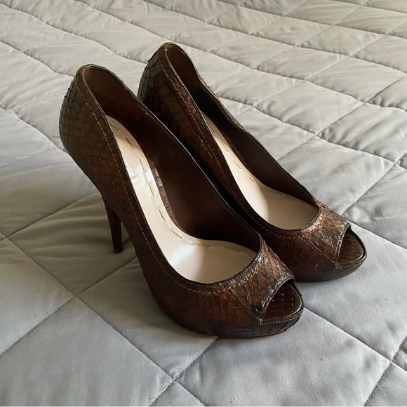 Miu Miu Python Peeptoe Platform Heels - Picture 7 of 14